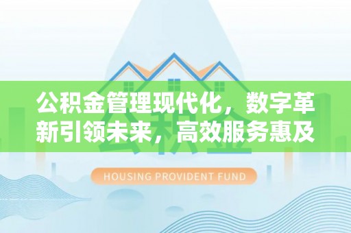 深州公积金管理现代化，数字革新引领未来，高效服务惠及民生