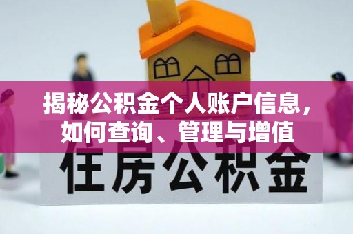 深州揭秘公积金个人账户信息，如何查询、管理与增值