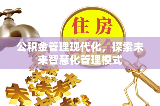 深州公积金管理现代化，探索未来智慧化管理模式