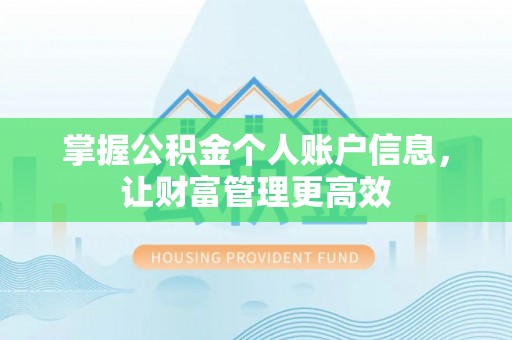 深州掌握公积金个人账户信息，让财富管理更高效